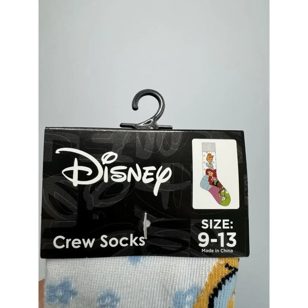 Disney Princess Crew Socks Womens 9-13 Cinderella Ariel Tiana NWT